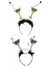 Haarreif Gläser Frohes Neues Jahr - zufällige Farbe Haarreif Gläser Frohes Neues Jahr - zufällige Farbe