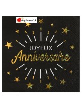 Serviette anniversaire étincelant - Or