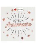Serviette anniversaire étincelant - Rose Gold