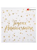 Serviette Joyeux Anniversaire - blanc