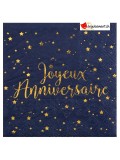 Serviette Joyeux Anniversaire - bleu