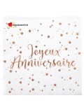 Serviette Joyeux Anniversaire - rose gold