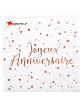 Joyeux anniversaire napkin - Rose gold