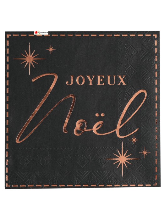 Serviette Joyeux Noël - 33x33cm - 20 pièces