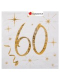 Serviettes âge 60 - or