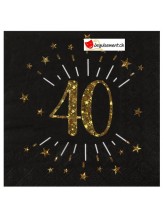 Asciugamani scintillanti età 40 - oro          <br> Asciugamani scintillanti età 40 - oro          <br>