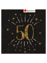 Asciugamani scintillanti età 50 - oro          <br> Asciugamani scintillanti età 50 - oro          <br>