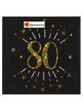 Serviettes âge étincelant 80 - or