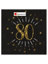 Asciugamani scintillanti età 80 - oro          <br> Asciugamani scintillanti età 80 - oro          <br>