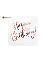 Happy Birthday towels - white and pink gold Happy Birthday towels - white and pink gold