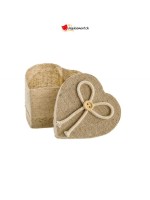 Set of 4 linen heart containers<br>