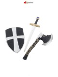 Set bouclier chevalier épéé et hache