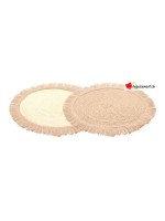 Jute table mat with bangs - assorted colors