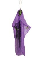 Green and purple witch to hang - 30cm