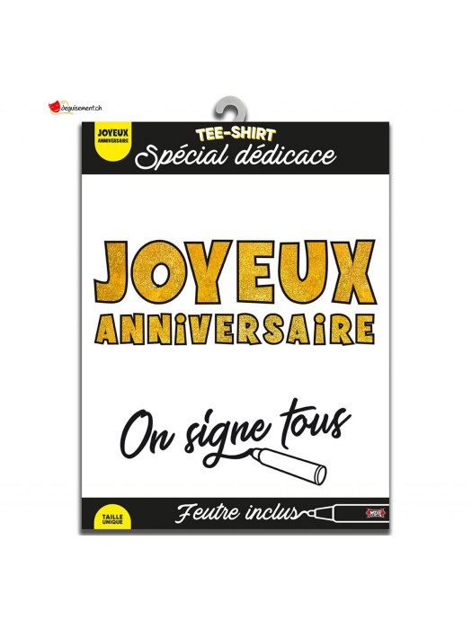 T-Shirt Joyeux Anniversaire à dédicacer