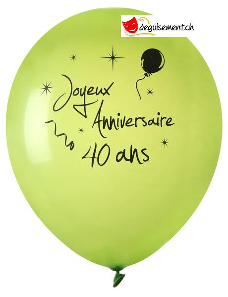 Ballons Joyeux Anniversaire Vert 40 Ans 8 Pcs