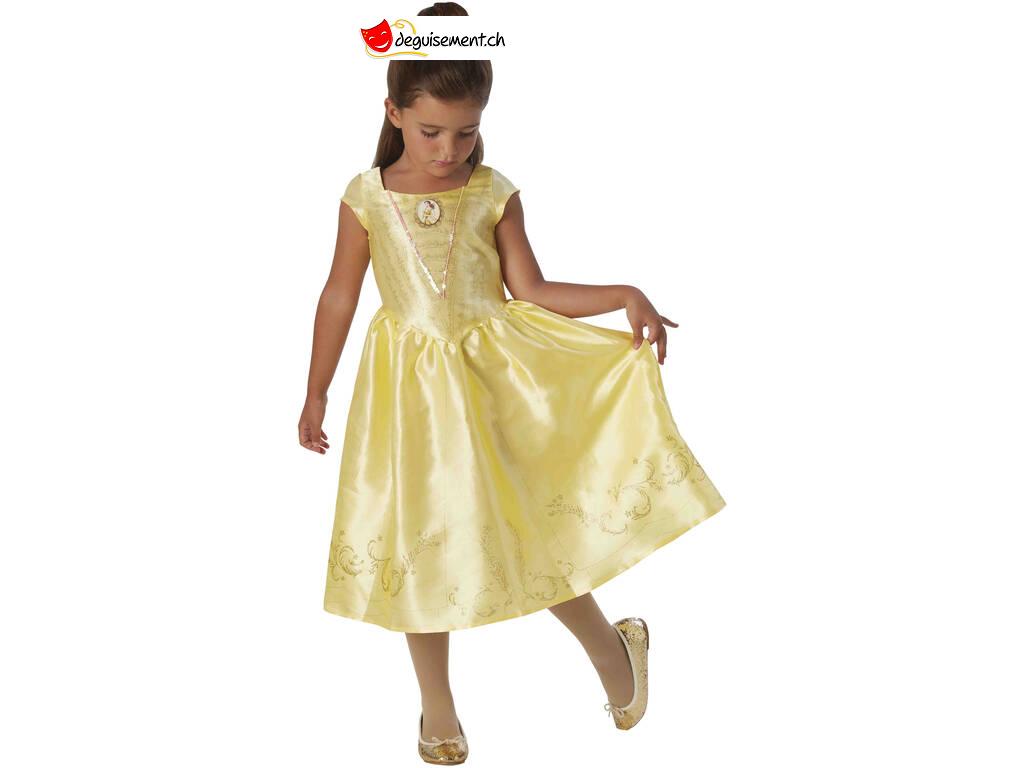Robe Princesse Belle (La Belle Et La Bête) Pour Fille 2-8 Ans - Tulle, Paillettes - Avec Couronne, Collier, Baguette Et Accessoires - Costume Halloween, Fête