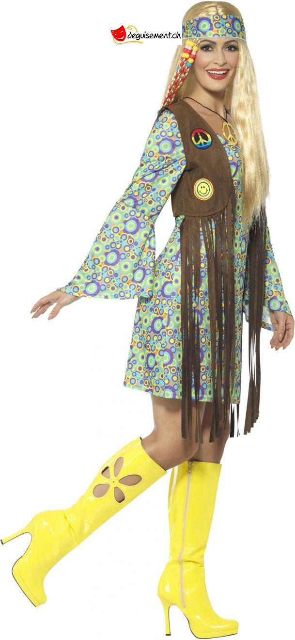 Déguisement Hippie robe à frange femme